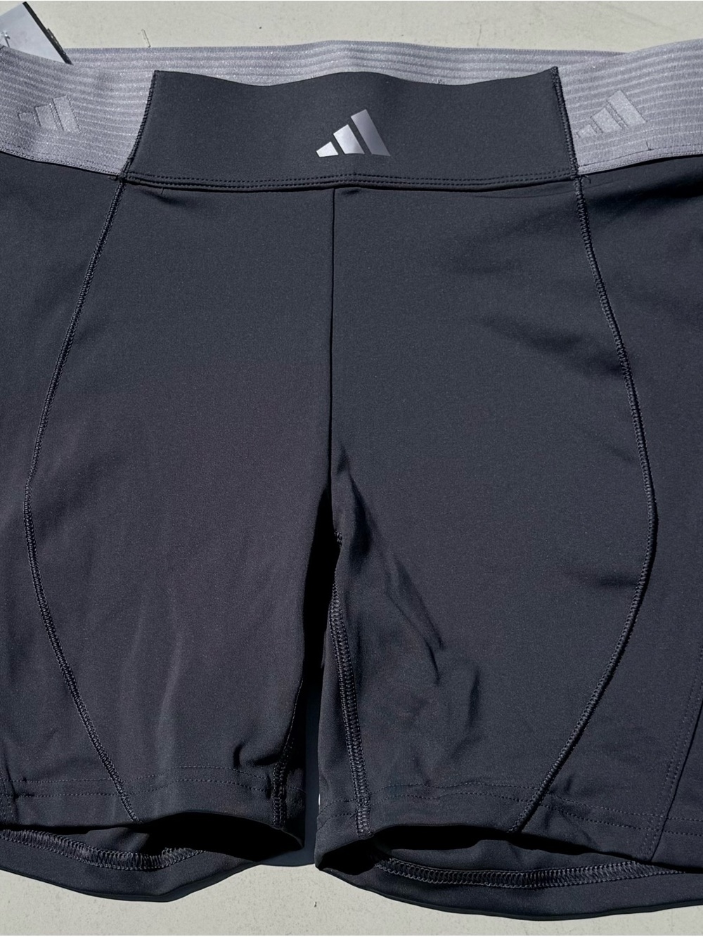 adidas Men’s Black Athletic Compression Shorts with Gray Waistband